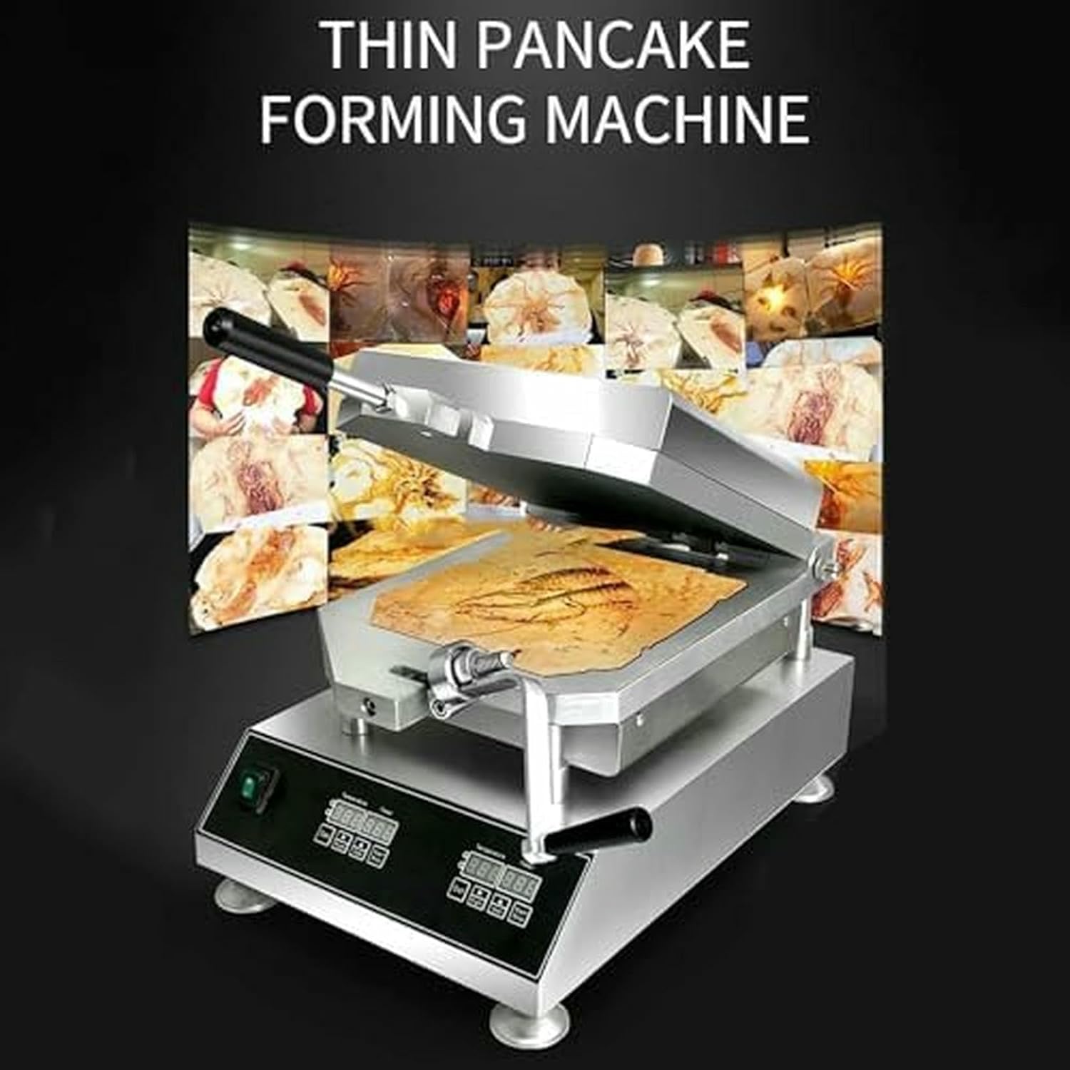 Prawn Tako Senbei Maker Machine, Intelligent Temperature Control Crepe Maker, Pancake Grill Roaster, Seafood Fossil Cake Machine