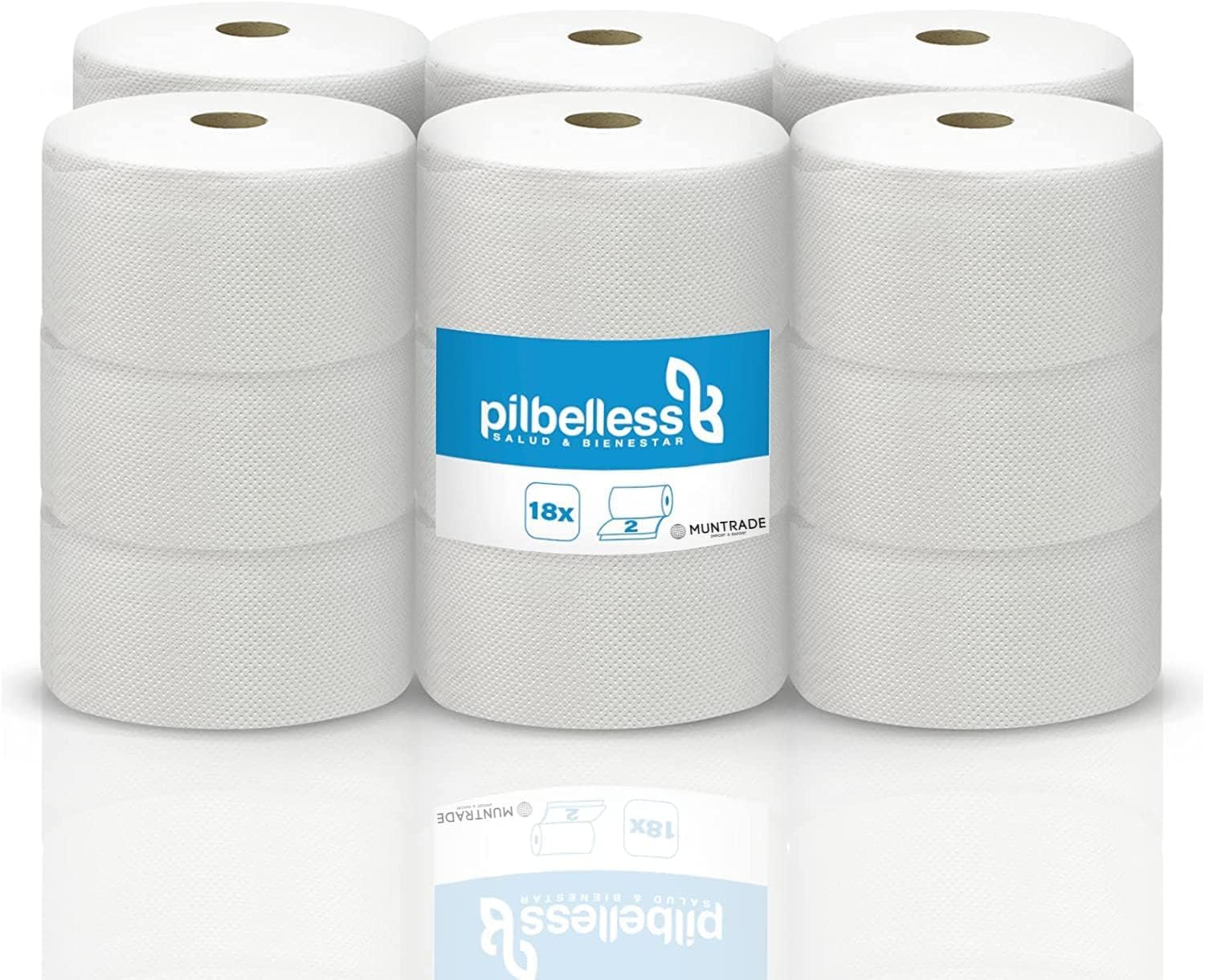 Lot de 18 Rouleaux de Papier Toilette Jumbo | Papier Toilette pour Distributeur 2-Plis, 100m/Rouleau