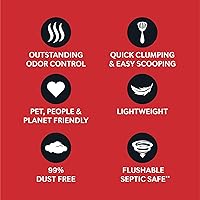 Vista 4 de WORLD'S BEST CAT LITTER Múltiples gatos sin perfume, 8 libras, ingredientes naturales, aglutinación rápida, desechable, 99% libre de polvo