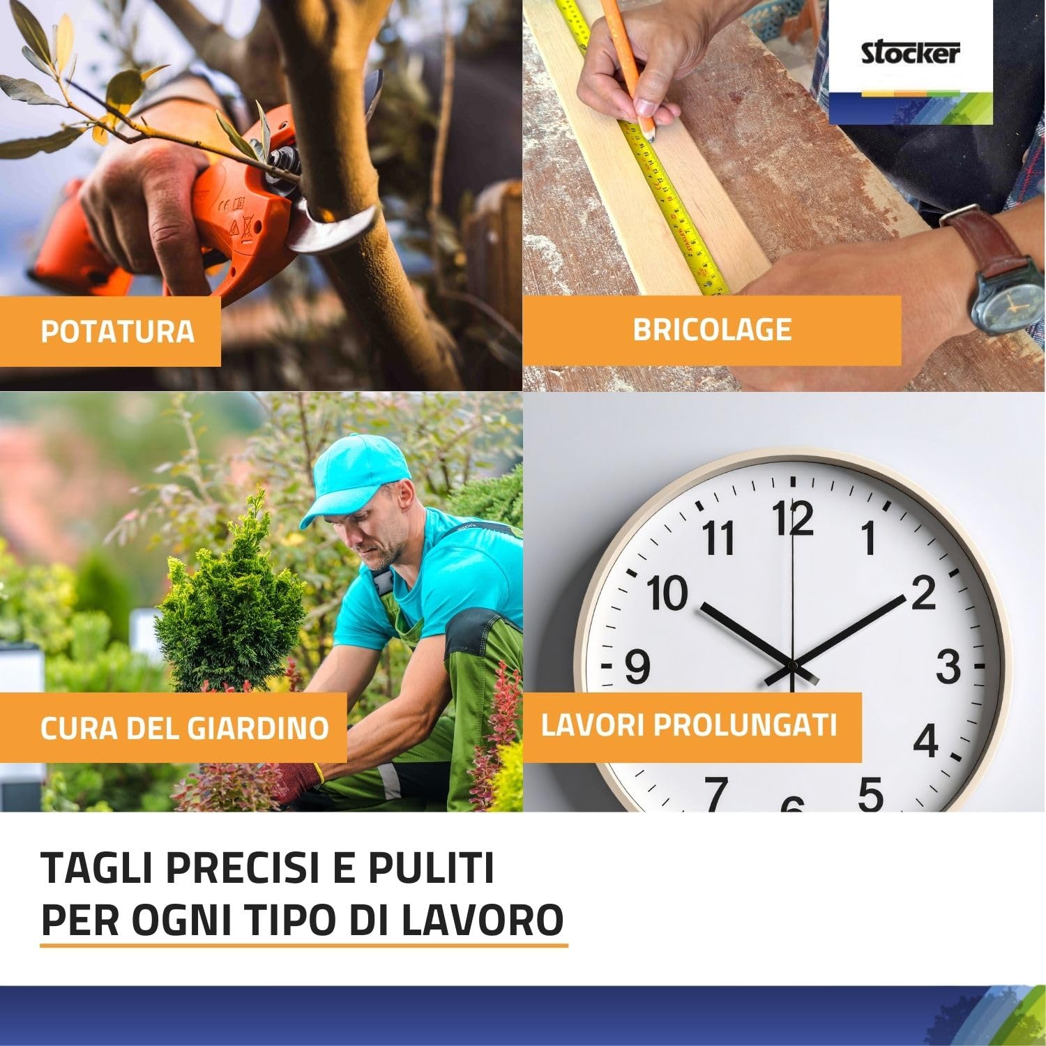 STOCKER - Kit Forbice Elettrica Magma E-40 TP con Batteria Fast Charge 21V 2,6Ah, Caricabatterie Doppio, Olio Spray 100 ml, Garanzia Estendibile fino a 60 mesi, kit potatura pronto uso