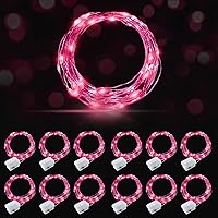 Vista 29 de AIKEI Paquete de 12 luces LED de hadas que funcionan con pilas, guirnaldas de luces impermeables de 7 pies, 20 luces LED de luciérnagas estrelladas