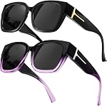 Myiaur Fit Over Glasses Sunglasses for Women, Trendy Oversized Polarized Wear Over Sun Glasses with UV400 Protection(2 Pack)