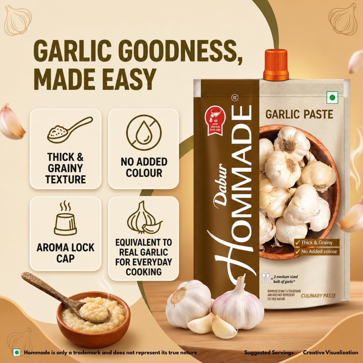 Dabur Hommade Garlic Paste, 200 Gm 1