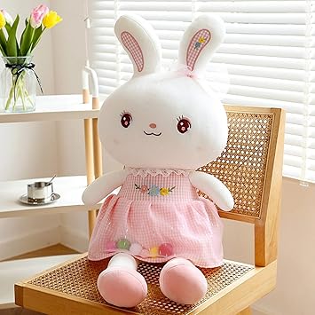 Amazon レインボー兎 縫い包み 可愛い ウサギ キャラクター 抱き枕 添い寝 もちもち ふんわり クッション 多機能 おもちゃ 萌え萌え 大きいサイズ 店飾り 虹色ポンポン かわいい 女の子 癒し系 こどもの日 60 1cm ぬいぐるみ おもちゃ