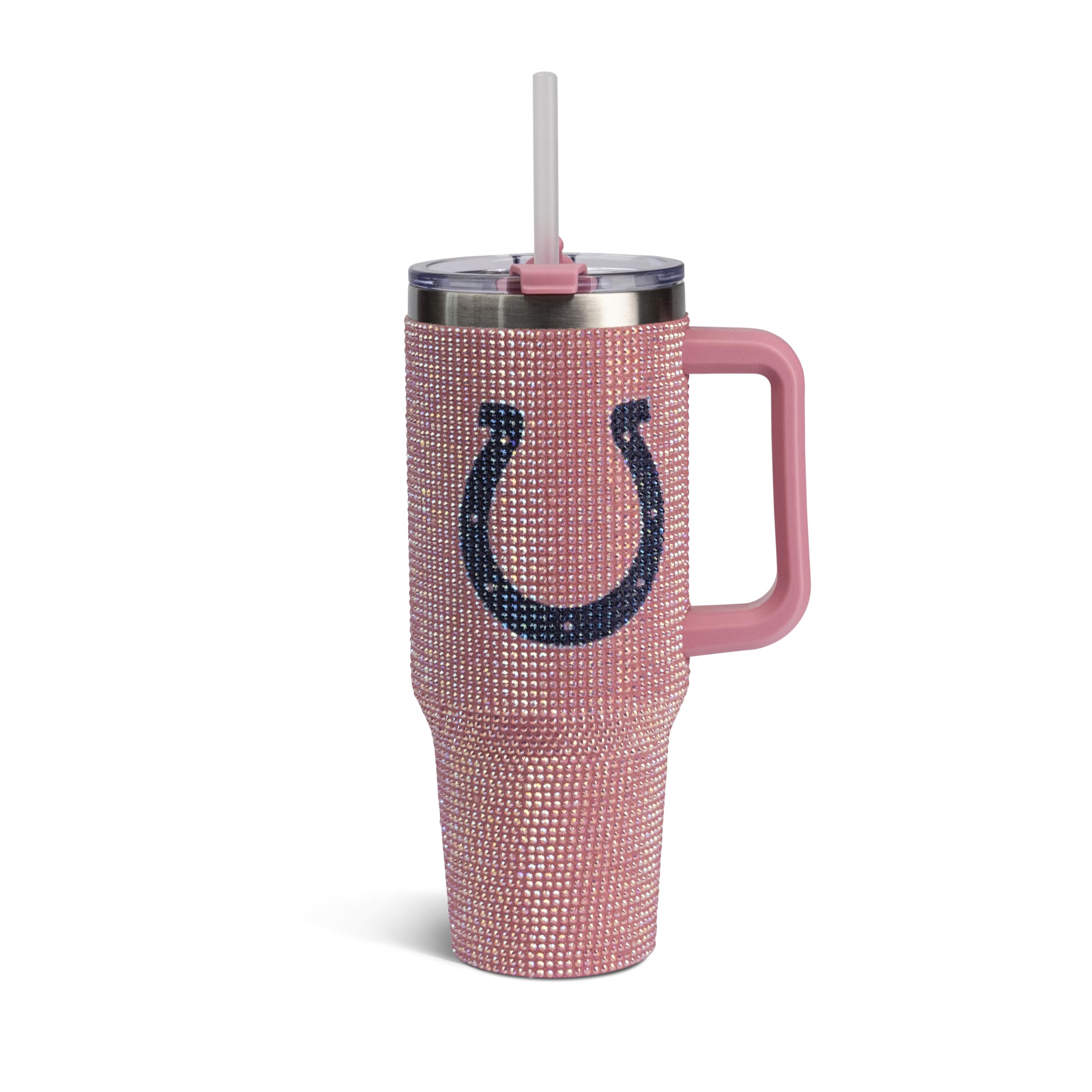 The Memory Company Officially Licensed 40oz Pink Bling Game Day Tumbler, Indianapolis Colts