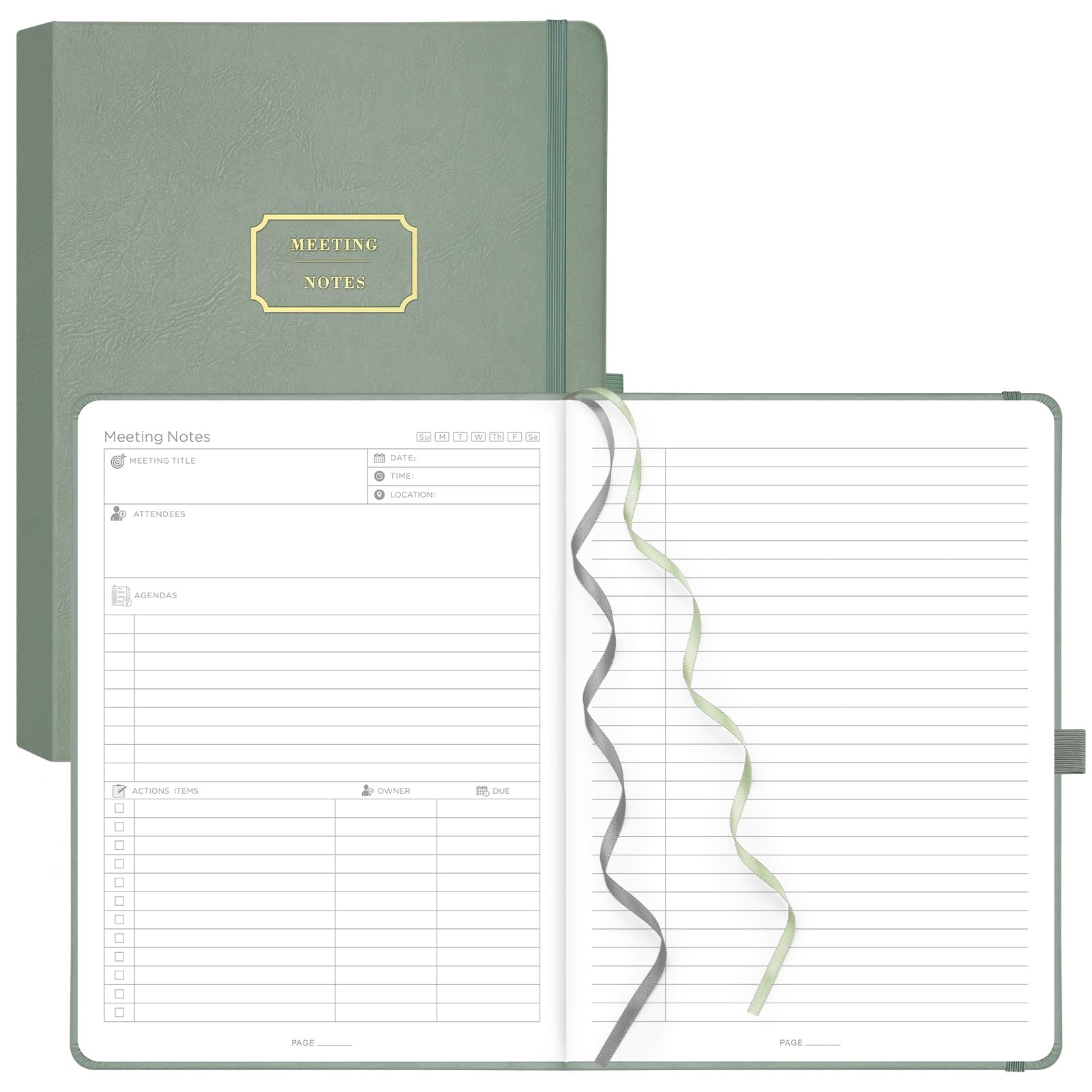 EMSHOI Meeting Notebook for Work with Action Items - 320 Pages B5 Thick Project Planner Agenda Organizer Work Notebook for Women Men Office Business,