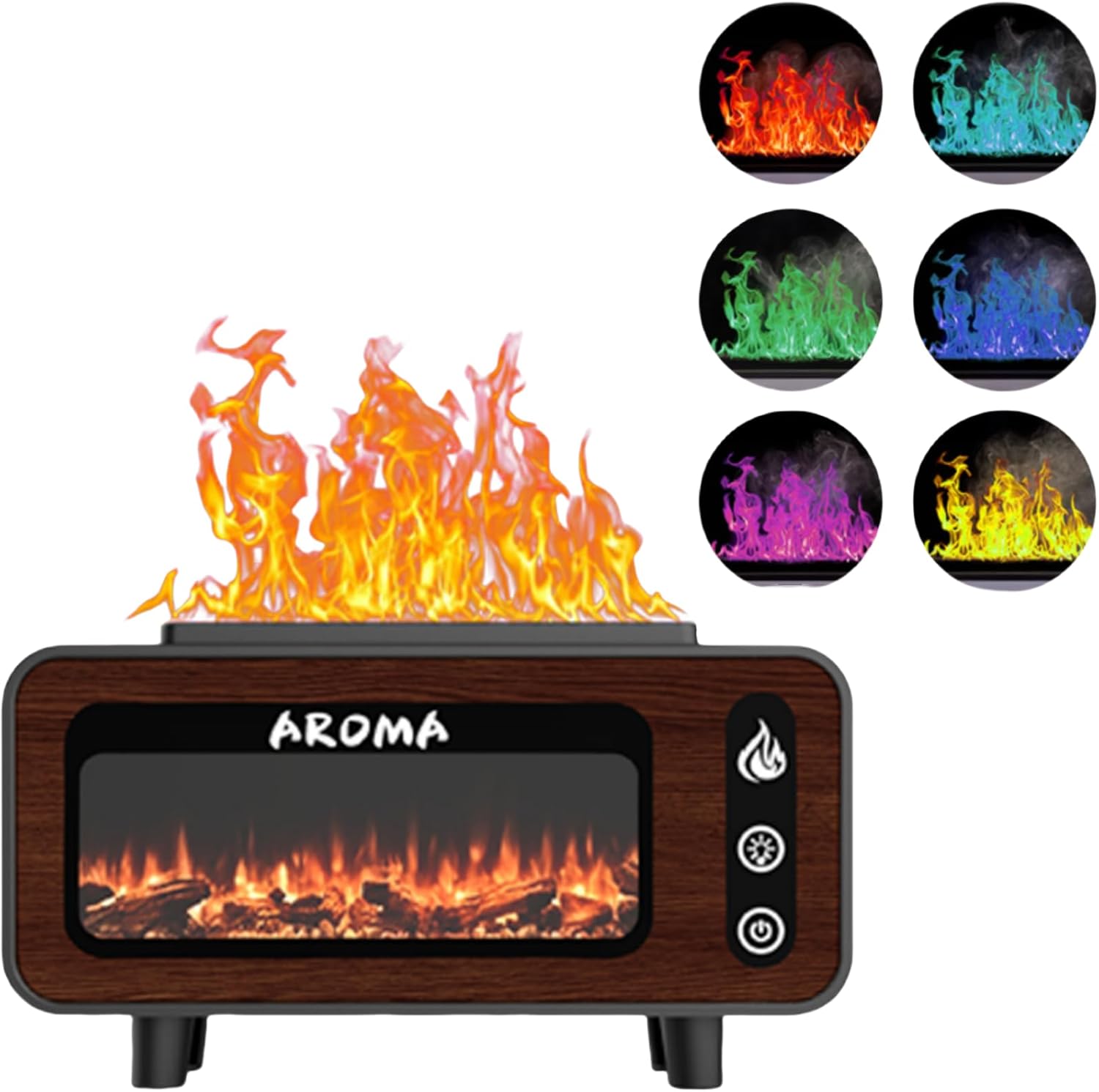 Flame Oil Diffuser, Fireplace-Diffuser, Aromatherapy DiffuserUltrasonic Cool Mist Humidifier, 200ml Flame Fire Diffuserwith Timer and Auto Off Protection for Spa, Home, Yoga, Office, Bedroom (Black)