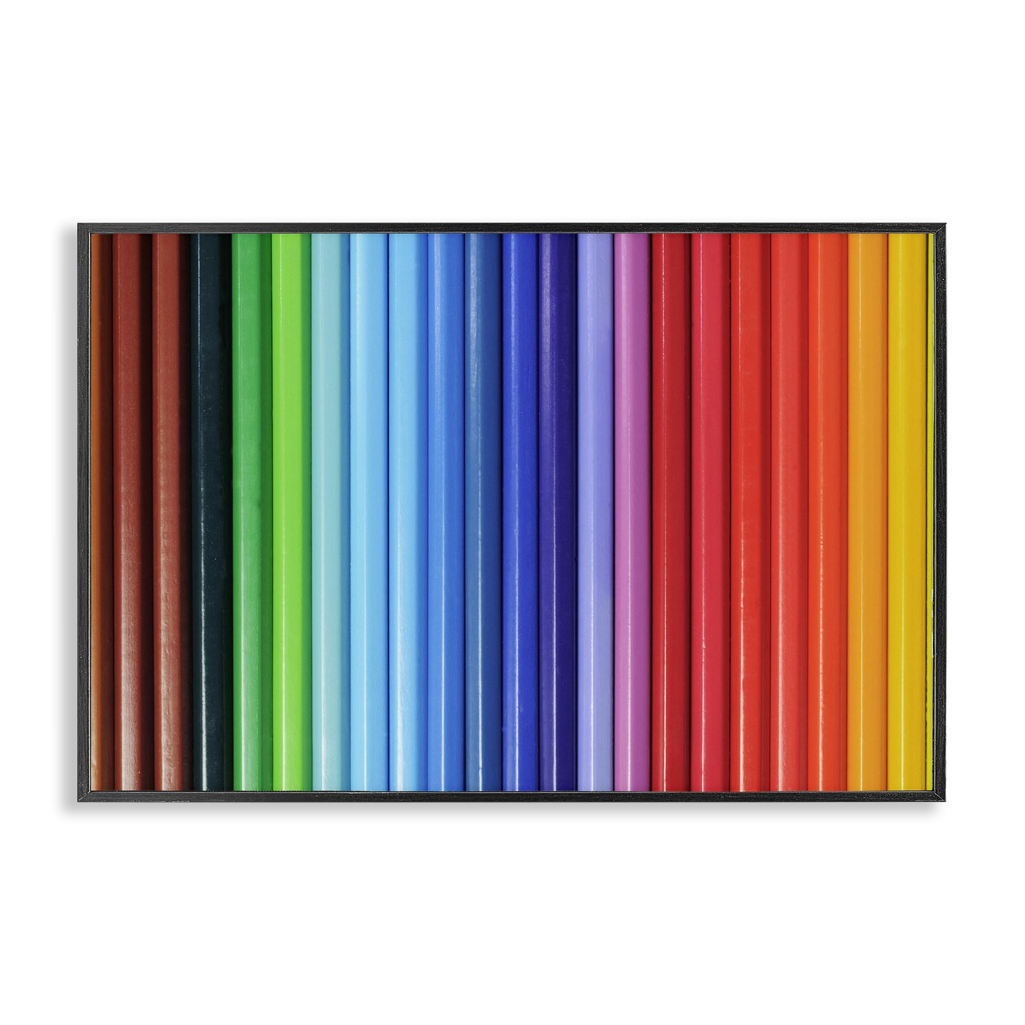 Stupell Industries Midnight Black (Textured) 'Colored Pencil Lineup'| Framed Giclee Art