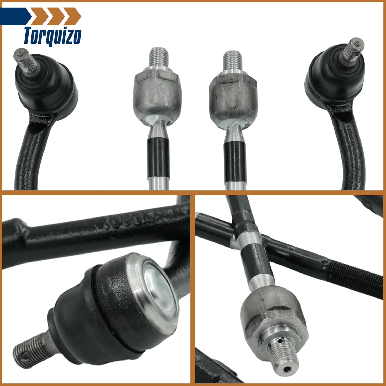 4PCS Front Inner & Outer Tie Rod End Kit for Kia Sedona 2006-2014, Hyundai Entourage 2007-2009 Replace# EV800299 ES800371 ES800372