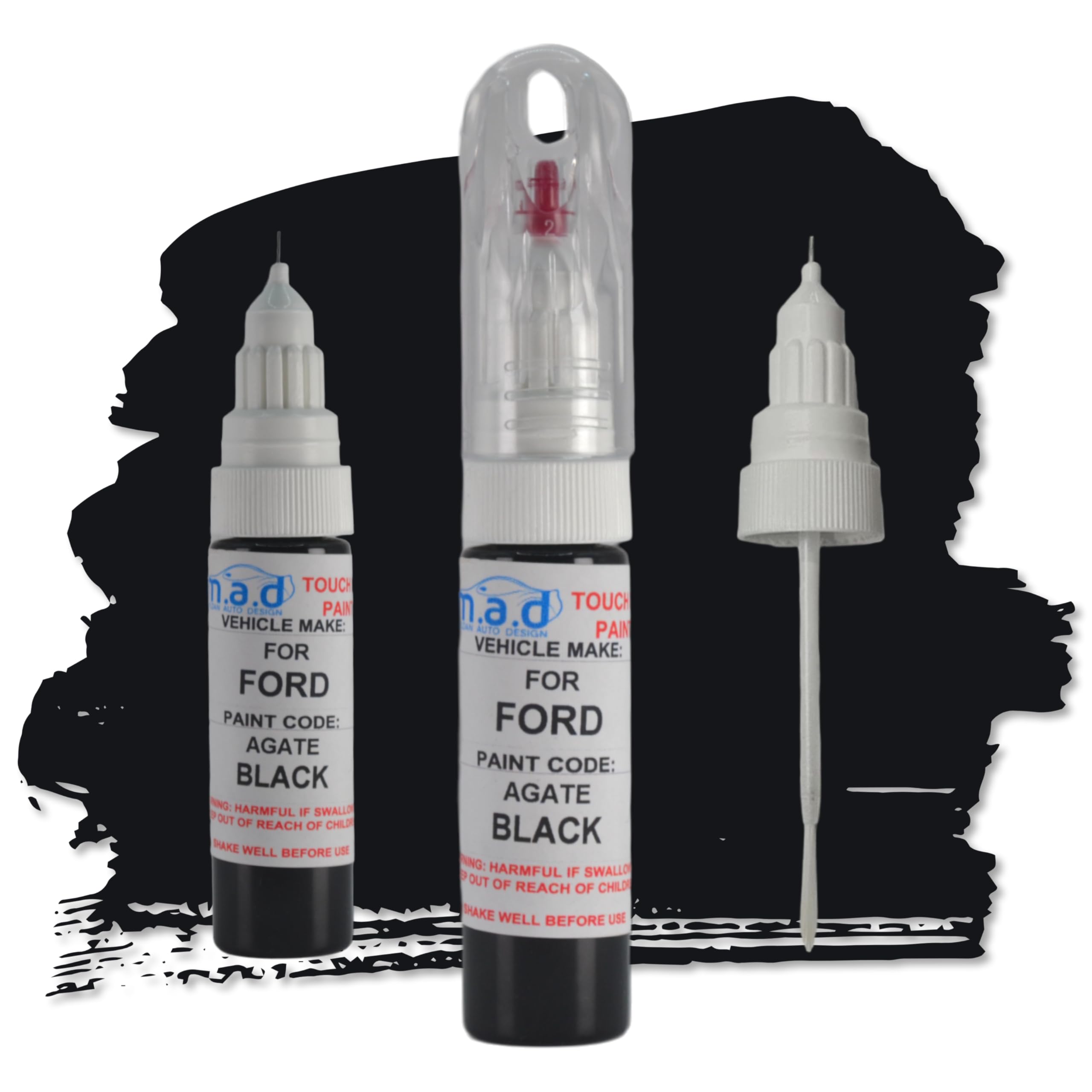 M.a.d Myldan Auto Design Paint Only M.a.d For Ford Agate Black Touch Up Kit Compatible With Fiesta Focus Puma Kuga Galaxy (, 20 Milliliters)