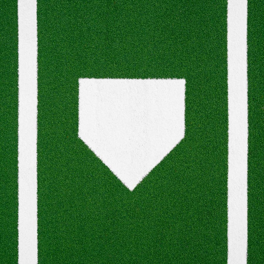 FORZA Baseball Hitting Mat 6x6ft | Turf Training Mat with Batter’s Box Markings and PU Foam Backing for Indoor or Outdoor Use - Ideal for Baseball and Softball Practice [Green or Red]