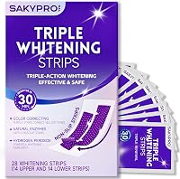 SAKYPRORAL Purple Teeth Whitening Strips: 90-Day Results, Enamel Safe, Low Sensitivity, 6% Peroxide, Non-Slip Tech, 14 Treatments (28 Strips)