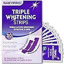Purple Whitening Strips, 90-Day Long-Lasting Results, Enamel Safe & Low-Sensitivity, Professional Teeth Whitening Strips with Non-Slip Dry Strip Technology (28 Count (Pack of 1))