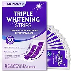 Purple Whitening Strips 90-Day Long-Lasting Results Enamel Safe Low-Sensitivity Professional Teeth Whitening Strips with Non-Slip Dry Strip Technology