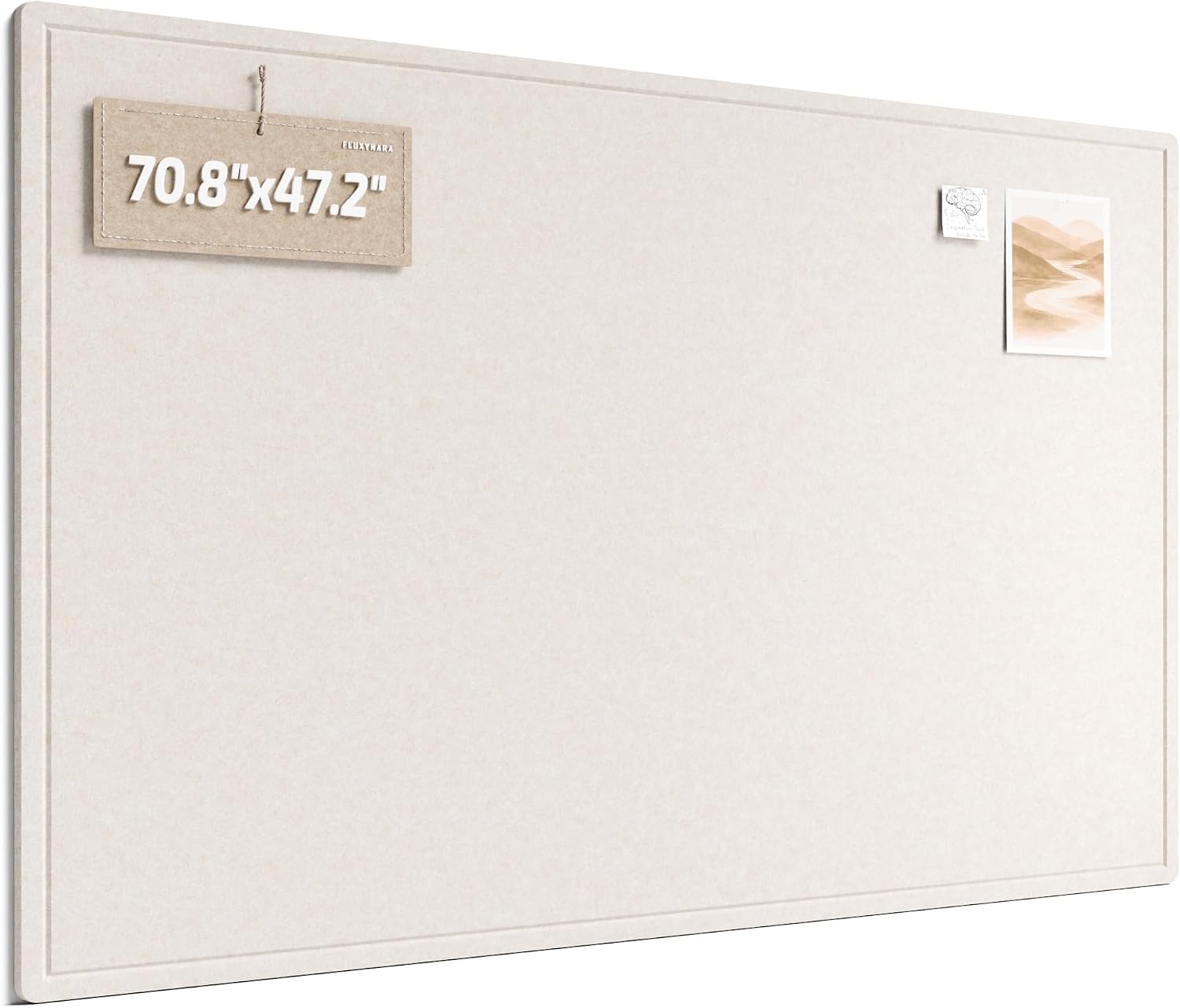 Fluxynara Large Bulletin Board, 70.8 x 47.2 Cork Board Alternative with 48 Safe Removable Adhesive Tabs, Foldable Felt Pin Board for Home Office, Classroom, Bedroom,Entryway for Walls—Oatmeal