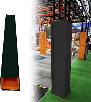 UrbanUp Pole Padding Gym Wrap Around Pole for Training & Protecting, Yellow/Red/Black Basketball Pole Padding, Self Adhesive Professional Column Wraps for PorchBlack,3x3 in/7.6x7.6 cm