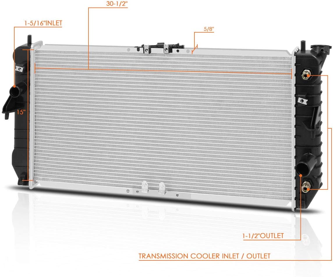DPI-2347 OE Style Aluminum Core Cooling Radiator Compatible with Lesabre/Bonneville 3.8L AT 00-05