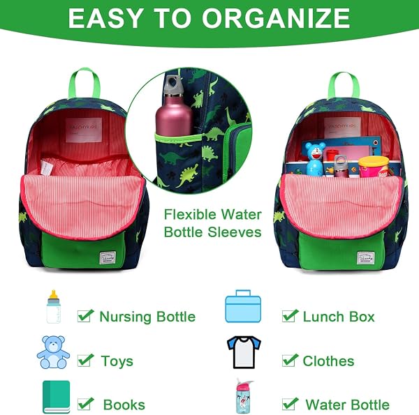 VASCHY Kinderrucksack, leicht, Schulranzen, Mädchen, Jungen, Grundschule, Kindergarten, 4 – 6 Jahre, wasserdicht, niedlich, Rucksack, Mädchen, Jungen, für A4, Vorschule, Reise, mit Brustgurt - 3