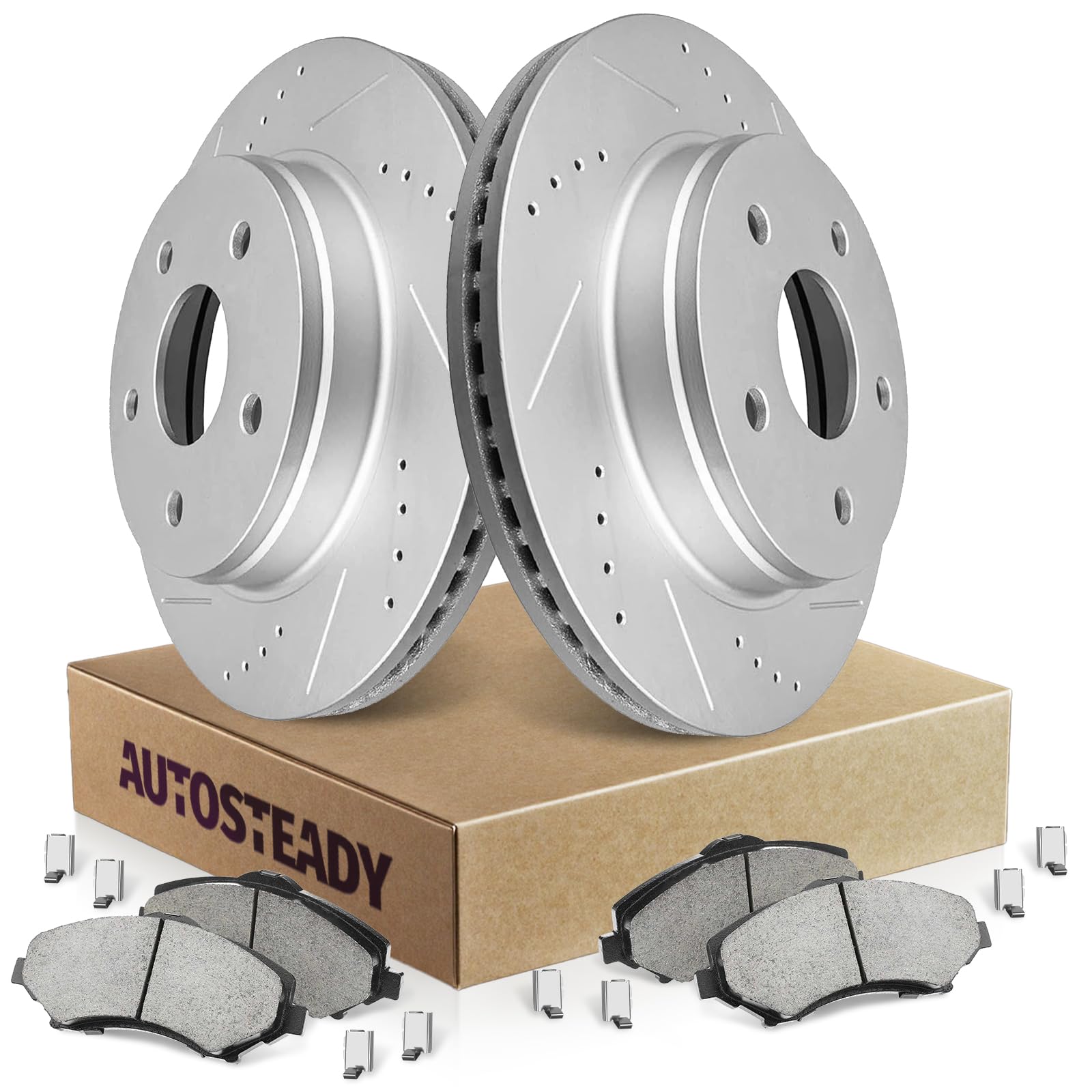 AUTOSTEADY 11.9" Front Brake Kit Replacement for 2009 2010 2011 2012 2013 Dodge Journey Volkswagen Routan, for Dodge Grand Caravan, Chrysler Town &