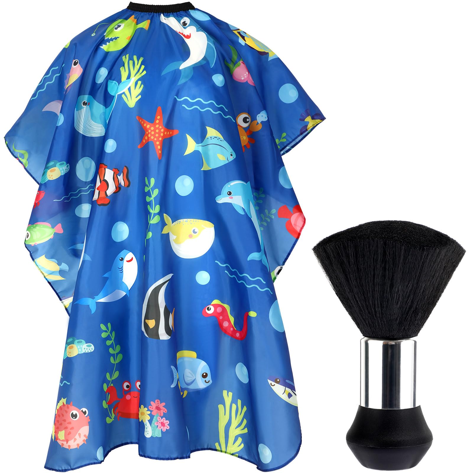 FEBSNOW Kids Hair Cutting Cape,Professional Kids Barber Cape and Neck Duster Brush Cartoon Hairdresser Apron with Adjustable Closure for Children Salon Barber Supplies for Kids & Adults-image-37