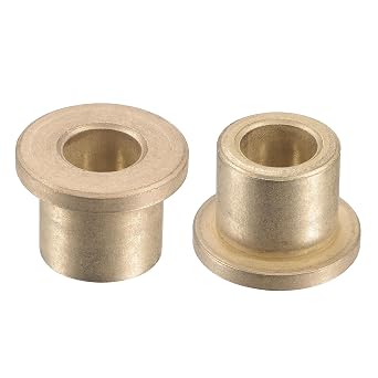 uxcell Flange Sleeve Bearings 10mm Bore 16mm OD 16mm Length 22mm Flange Dia 3mm Flange Thickness Sintered Bronze Self-Lubricating Bushing 2pcs