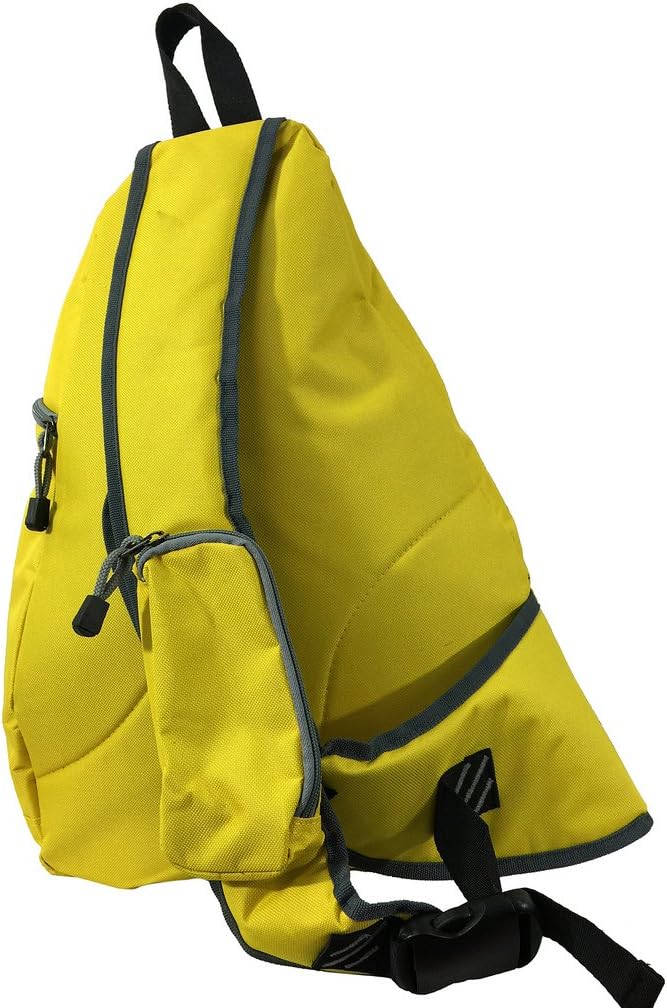 K-Cliffs Safety Sling Backpack Bright Color Travel Body Bag Messenger Bag Daypack School Student Bookbag With Reflective Stripe (Safety Yellow)
