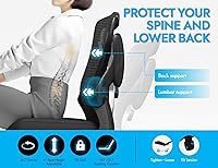 Vista 3 de Silla ergonómica de oficina – Sillas de escritorio de computadora en forma de X cómodas, silla de juegos de malla con respaldo alto con soporte