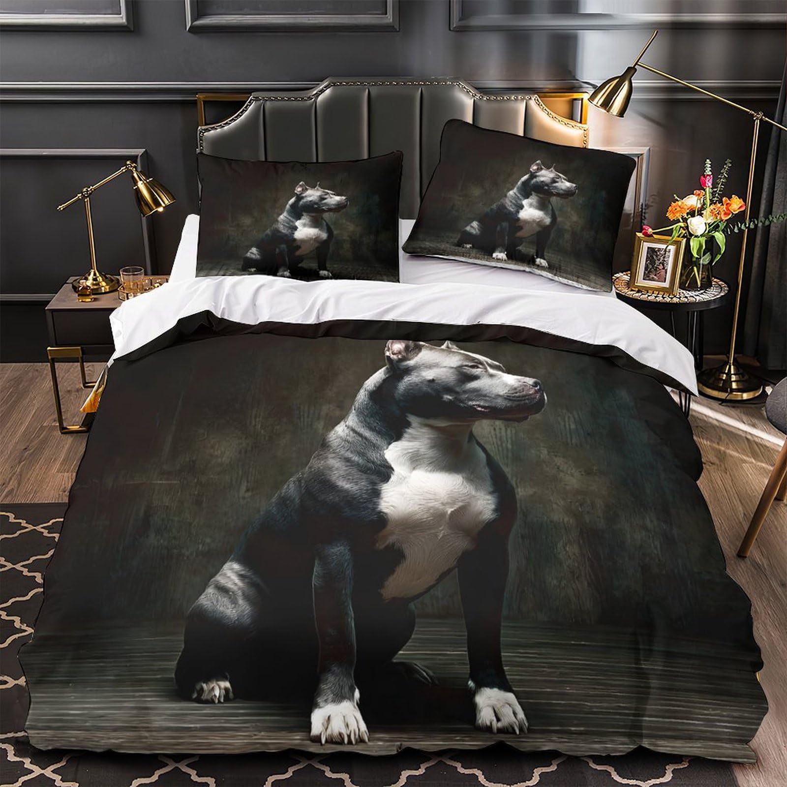 Housse de couette éclair violet 260x220cm pour une chambre d'homme moderne