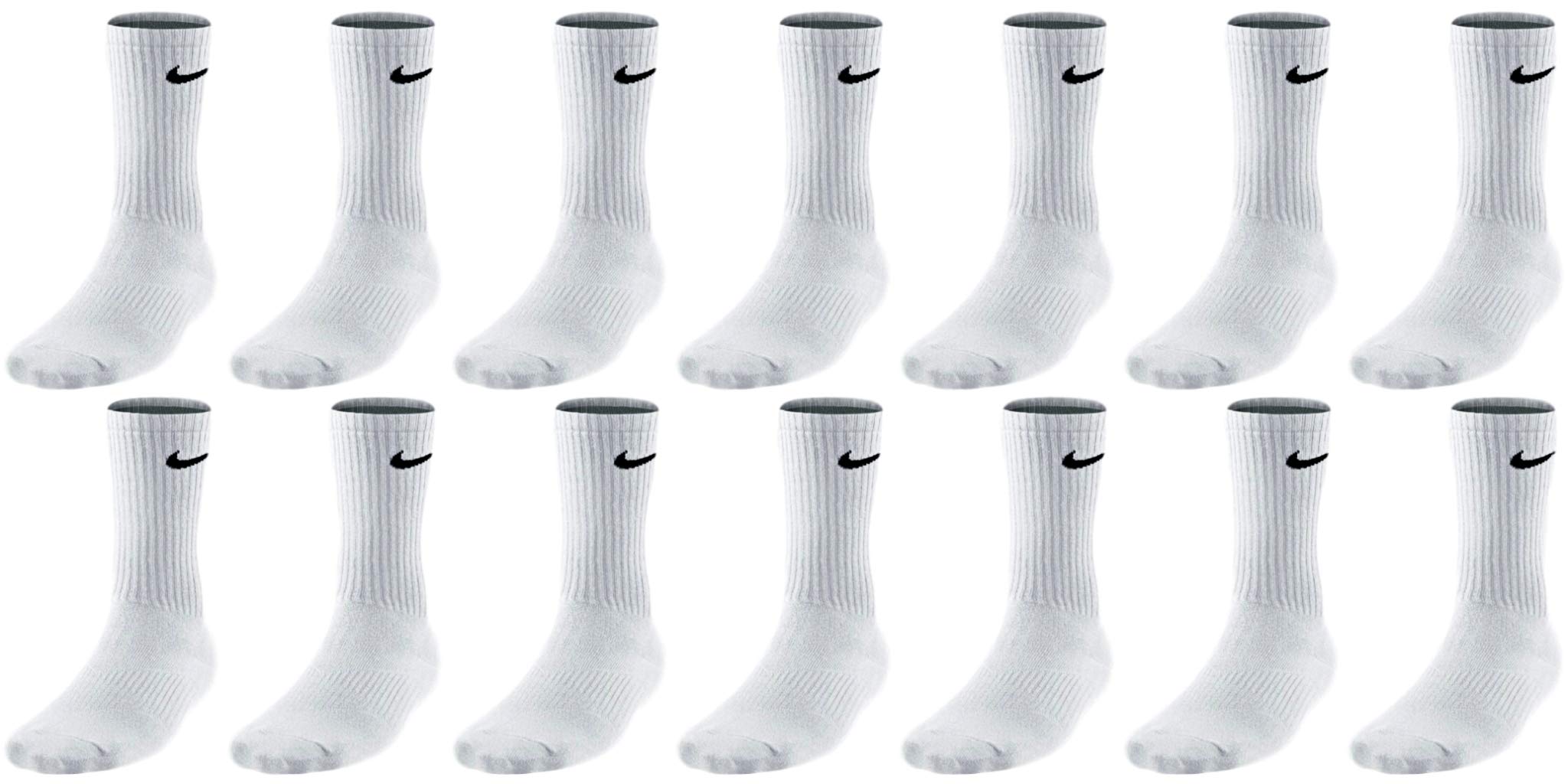 Nike 14 Paar Socken Lang Herren Damen Weiß oder Schwarz oder Weiß Grau Schwarz Tennissocken Set Paket Bundle