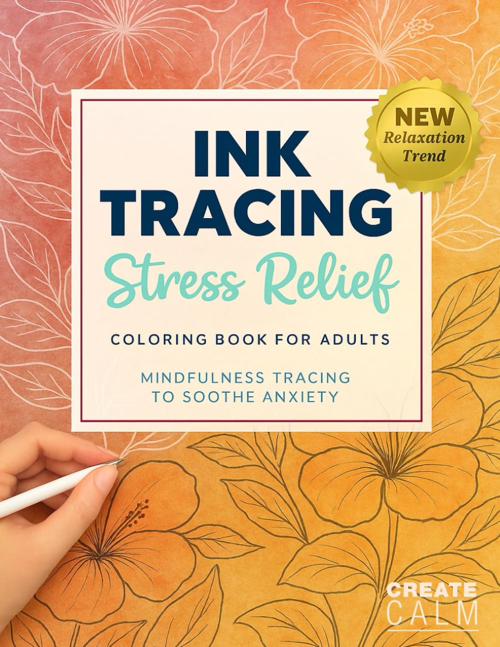 Ink Tracing Stress Relief Coloring Book for Adults