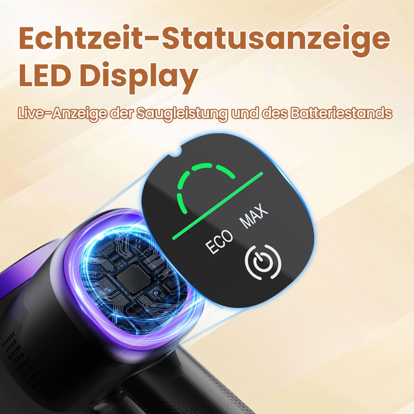 S9 Akku Staubsauger Kabellos, 45KPa/500W/45Min Akkustaubsauger mit Flexibles Biegegelenk, Kabelloser Akkusauger mit Wandladestation für Hartböden Teppiche Tierhaare