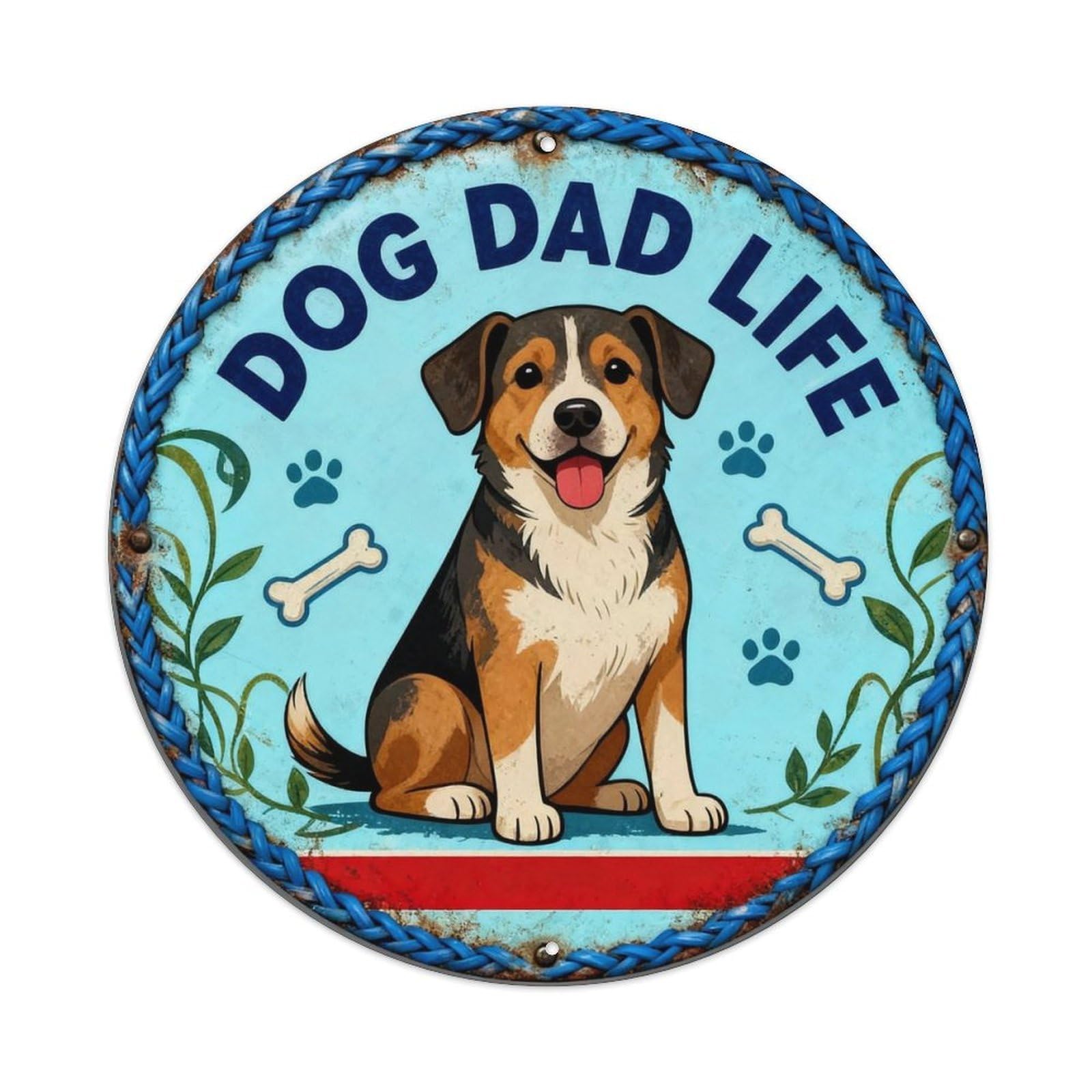 Dog Dad Life Metal Tin Sign Plaque