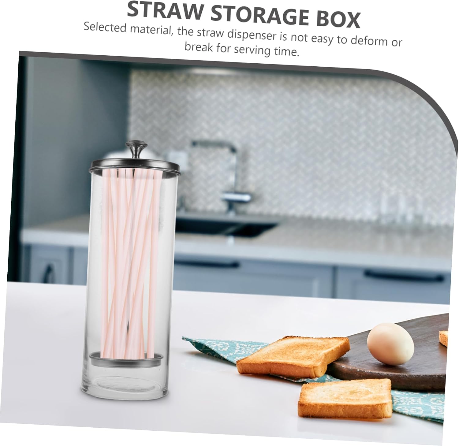LABRIMP Straw Dispenser and Storage Bucket Straw Holder for Home and Kitchen and Design for Milk Tea Shops and Beverage Stores