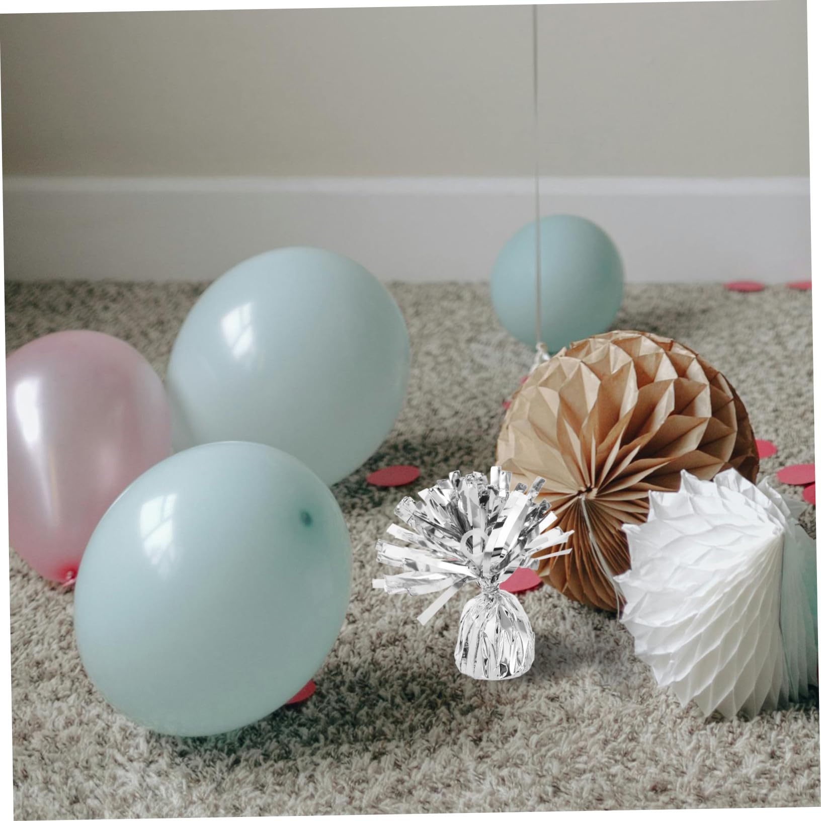 Silberne Zementballongewichte 6 Stück für Hochzeiten und Festivals | Pet und Zement, Elegante Optik, Leicht zu Verwenden, für Festtage und Langfristige Dekoration