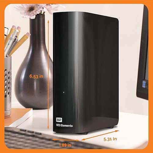 Vista 2 de Western Digital 8TB Elements Disco Duro de Escritorio Externo, Disco Duro Externo de 8TB con USB 3.0 para almacenamiento plug-and-play - Western