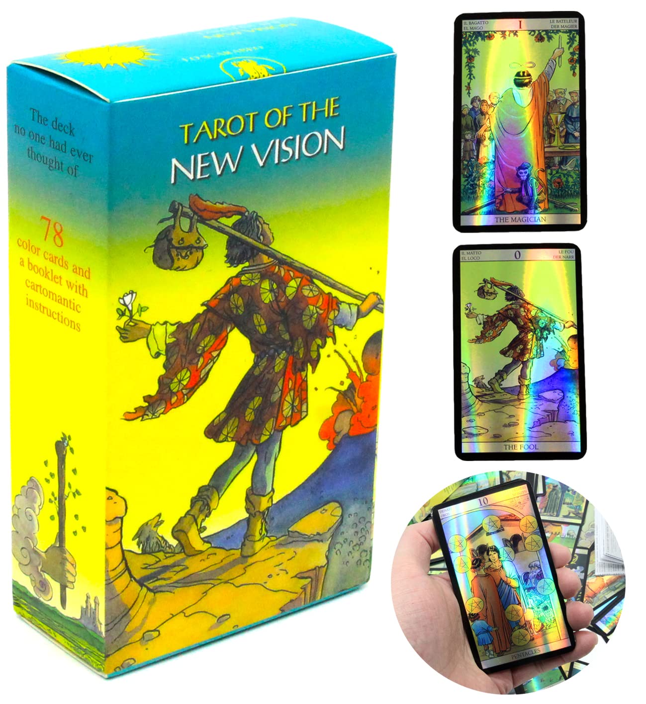 Amazon.com: Holographic Tarot Cards, Tarot Deck with Meanings on Them,  Colorful Tarot Cards Decks with The Guidebook, Tarot Journal, Tarot for  Troubled Times, Tarot Card Box, Mini Tarot Card (Green) : Toys