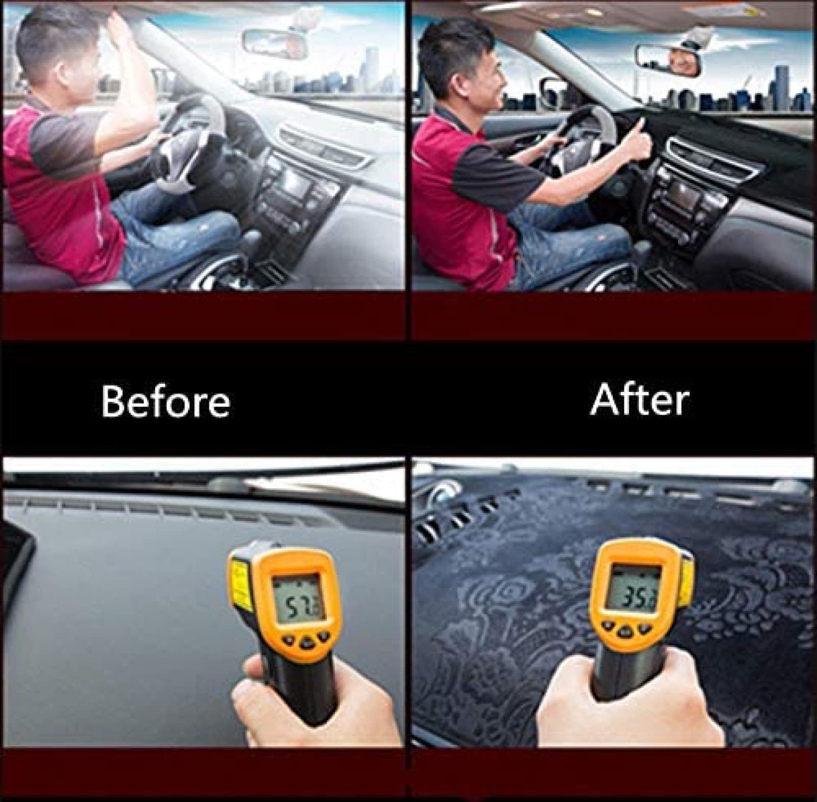 Coperture cruscotto,per Ford Focus MK4 2019 2020(LHD),Parasole Pad Auto Center Console Dash Mat Accessori,C-Red Edge