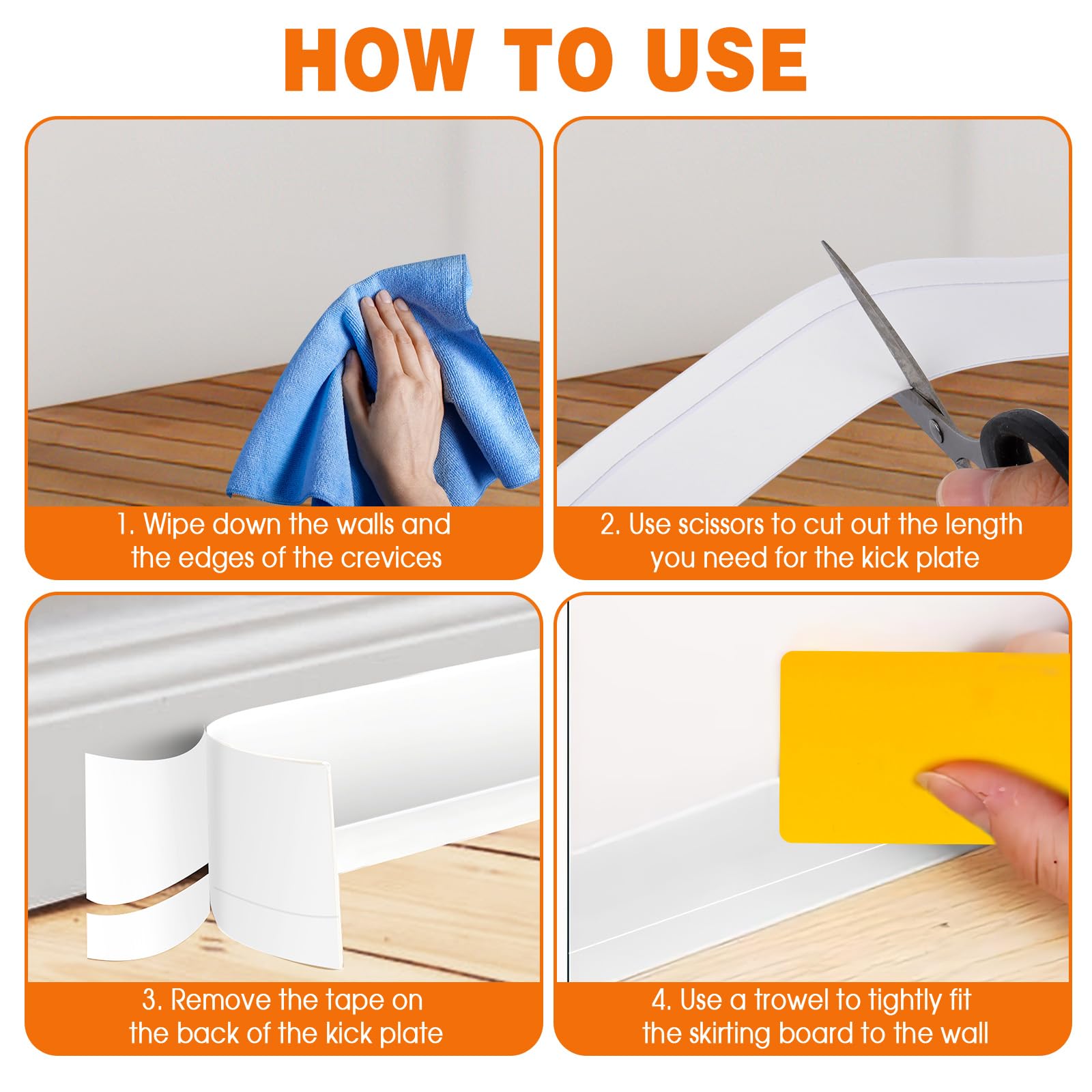 Battiscopa In PVC Adesivo Bianco - Flessibile, Autoadesivo Per Cucina, Bagno E Casa - Foto 8