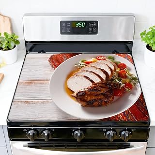 Stove Top Covers for Electric Stove Sliced roasted turkey breast fresh vegetables Horizontal Glass Cooktop Burner Covers Heat Resistant Protector Kitchen Decor Keep Stove Clean 28''x20''