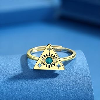 Gold Evil Eye Rings For Women Vintage Lucky Eye Finger Light Luxury Adjustable Ring Boho Wedding Rings Jewelry Gift