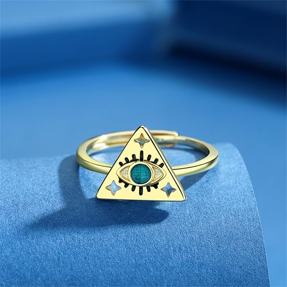 Gold Evil Eye Rings For Women Vintage Lucky Eye Finger Light Luxury Adjustable Ring Boho Wedding Rings Jewelry Gift