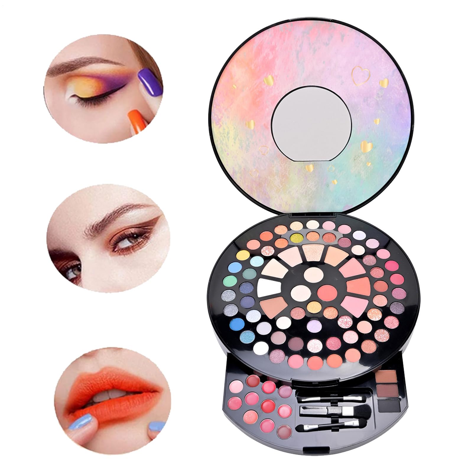 Palette di Ombretti,Kit Contorno E Fondotinta - 86 Colori Con Pennello E Blush Viso - Per Donne Ragazze Madri Festival Di Bellezza Feste Eventi Formali Performance Sul Palco Halloween