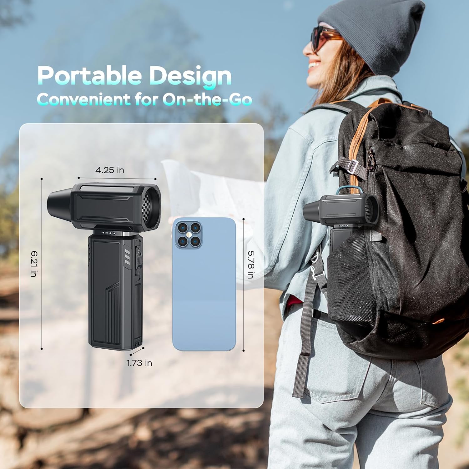 Compressed Air Duster,200000RPM Electric Duster,Stepless Speed Mini Air Blower,Replace Canned Air Duster,Cordless Rechargeable Jet Fan Blower for Keyboard Computer Car Cleaning Dry-Black - Image 7