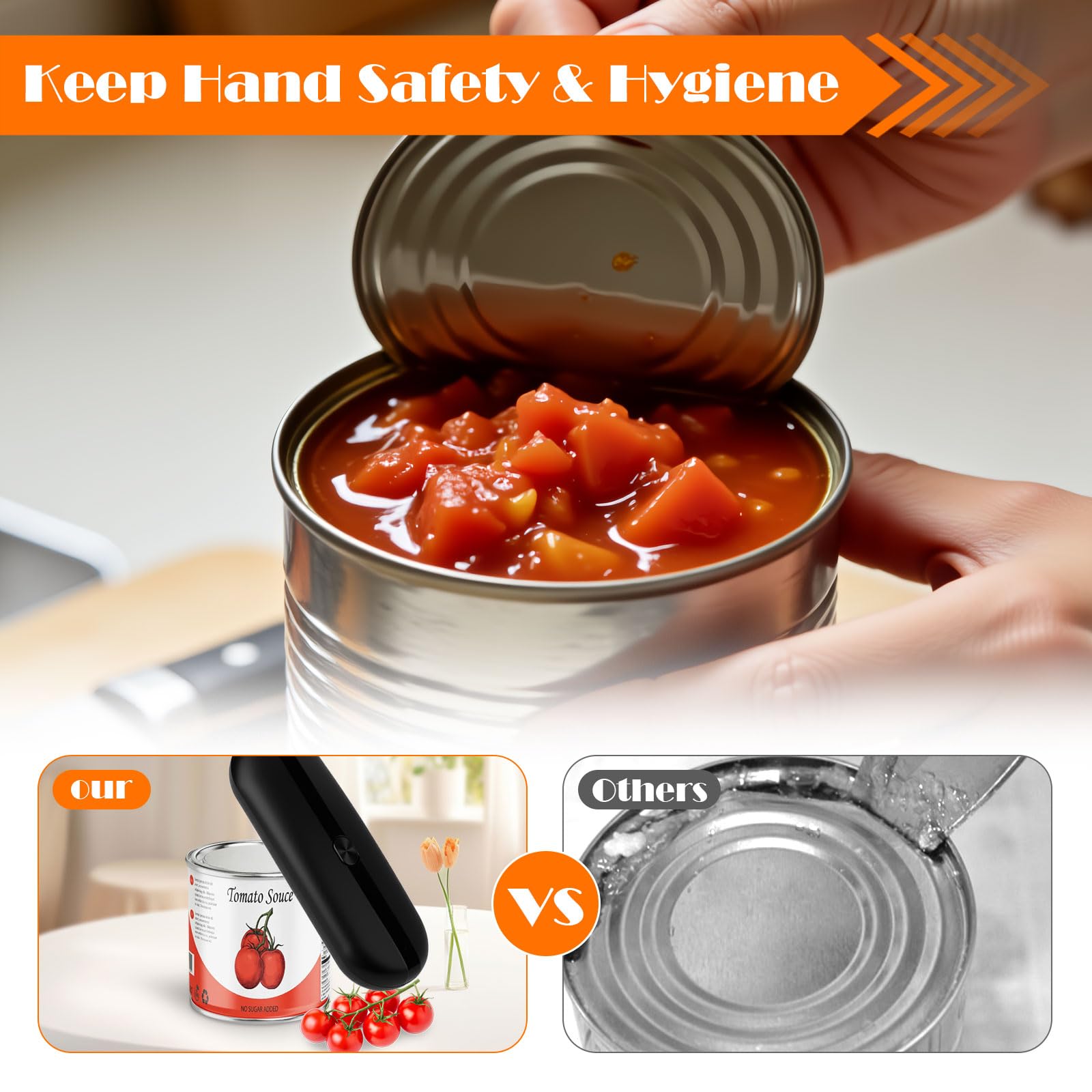 Ouvre Boîte Électrique pour Chefs et Seniors, Ouvre Bocal Électrique USB Rechargeable Automatique, Ouverture Facile des Boîtes et Bocaux pour les Personnes Souffrant de Problèmes de Préhension