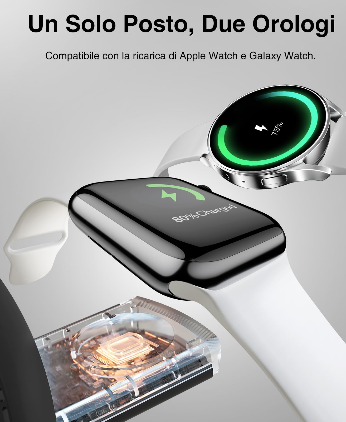Beeasy Caricatore Wireless Station 4 in 1 con Luce Notturna per MagSafe, Certificata Qi2 Ricarica Rapida Magnetica da 15W, Stazione Ricarica Wireless per iPhone/Samsung, Incluso 30W USB-C Adattatore