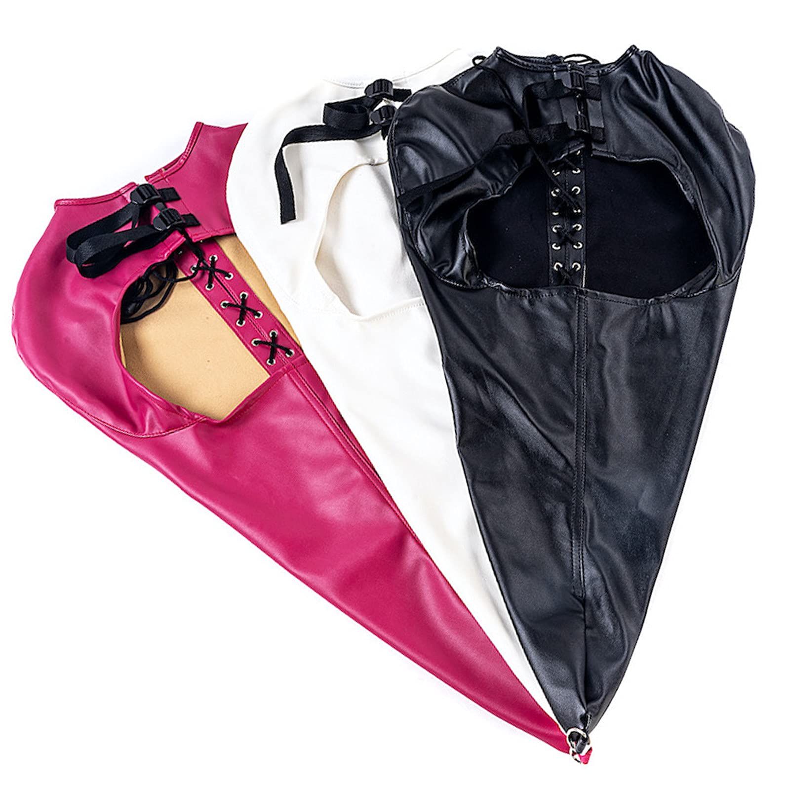 Armfesseln Handfesseln Bondage Fesselgurte Armbinder Extrem Lange Hand Arm Fesseln Leder Handschellen Fesselsack Restraint System SM Fetisch Sex Spielzeug Für Männer und Frauen(Rosenrot,Männlich-M)