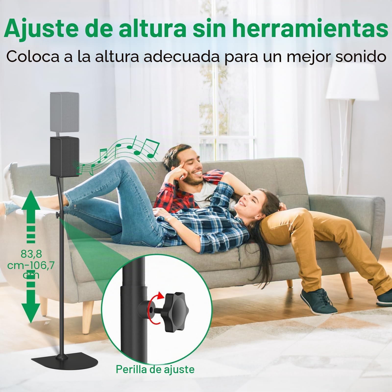 Samsung - Soporte para altavoces traseros y soporte de pared, altura ajustable de 83,8 a 106,7 cm, soporte para altavoces de pie para HW-Q990C y otros Samsung