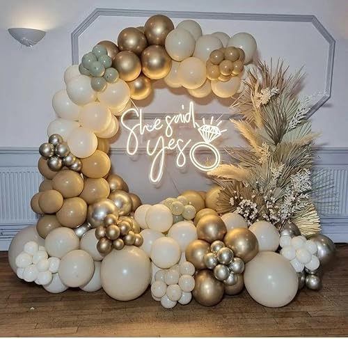 Vista 18 de Kit de arco de globos rosados, 140 globos color rosa metálico claro pastel y blanco con guirnalda de globos de confeti rosa para cumpleaños, bodas