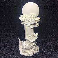 Vista 4 de 7.08 inch Guanyin Statue for Home Decor,White kuanyin Buddha Statue for Office Decor,Goddess of Mercy Quan yin Sculpture Ornament