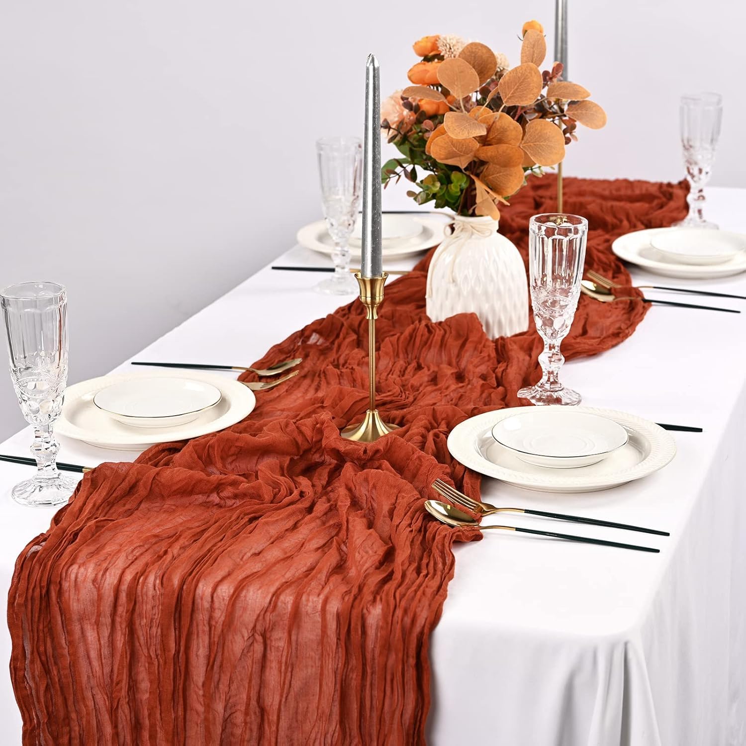 Chemin De Table En étamine, Style Bohème Et Rustique, En